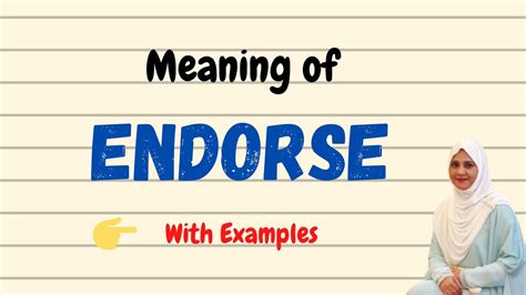 What is another word for endorse .